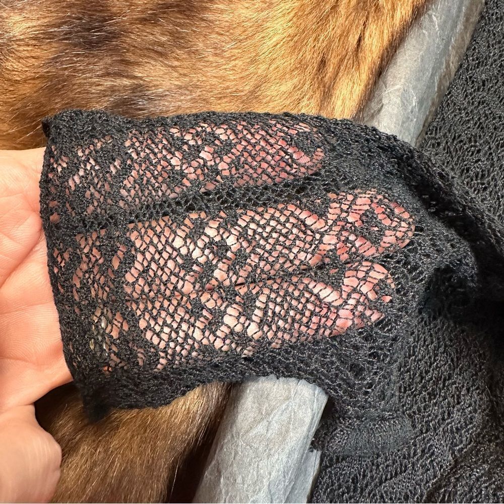 Ralph Lauren Collection Fall 2010 Black Fingerless Lace Crochet Gloves